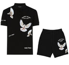 FesFas pigeons-print | Bộ Polo | Nam | Màu Đen