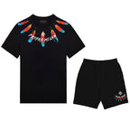 FesFas feathers-print | Bộ T-Shirt | Nam | Màu Đen
