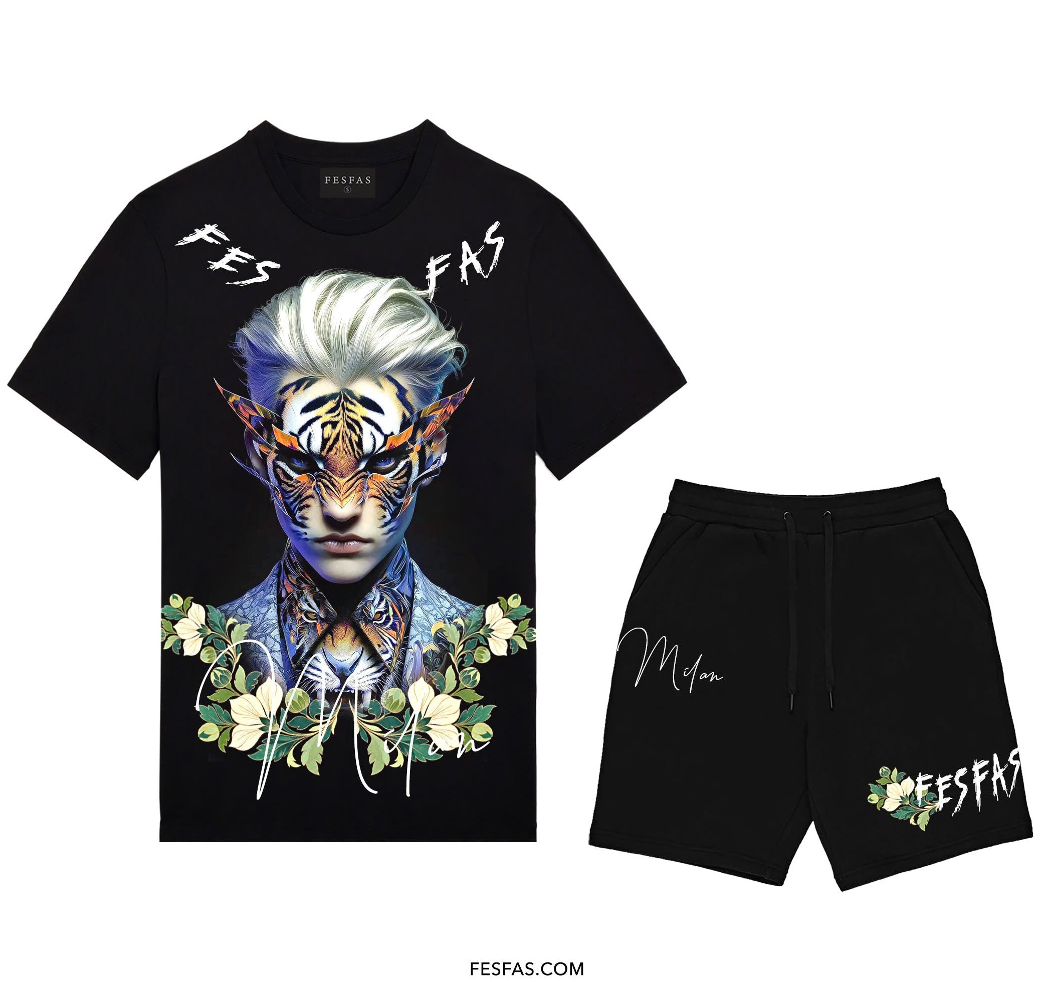 FesFas tiger spirit-print | Bộ T-Shirt | Nam | Màu Đen